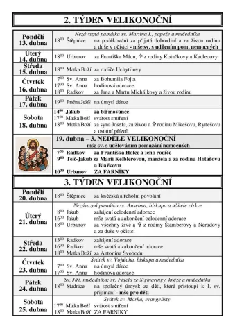 Pořad bohoslužeb duben 2026.3